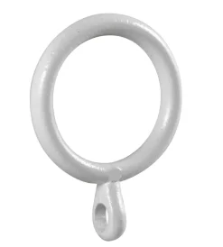 Tessile D'Arredo|4 anelli bianchi con occhiolo per tubo tende diametro 13 mm