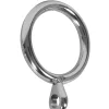 Tessile D'Arredo- 4 anelli cromati con occhiolo per tubo tende diametro 13 mm