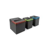 Clearance 3 contenitori per la raccolta differenziata plastica grigia, 1x12 lt 2x6 lt Raccolta Differenziata