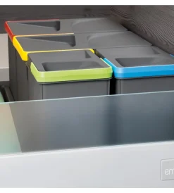 Clearance 3 contenitori per la raccolta differenziata plastica grigia, 1x12 lt 2x6 lt Raccolta Differenziata