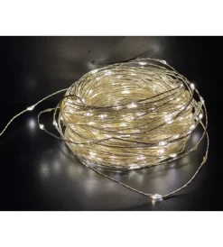 Luci Natalizie- 20 gocce di led a batteria su filo di rame modellabile, bianco caldo