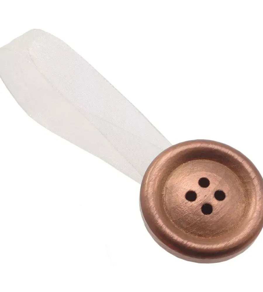 Tessile D'Arredo- 2 miniclip bottone mm38/24 - colore ramato.