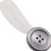 Outlet 2 miniclip bottone mm38/24 per arricciare/decorare le tende  - colore argento. Tessile D'Arredo
