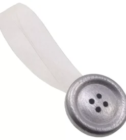 Outlet 2 miniclip bottone mm38/24 per arricciare/decorare le tende  - colore argento. Tessile D'Arredo