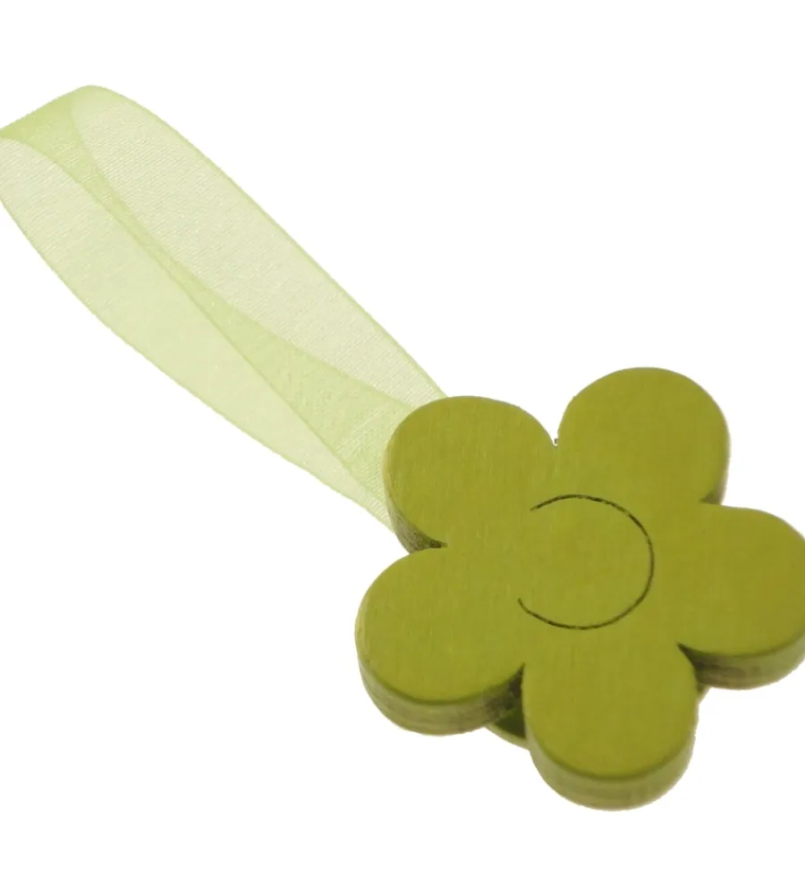 Tessile D'Arredo- 2 miniclip margherita mm35/24 per arricciare/decorare le tende - colore verde mela.