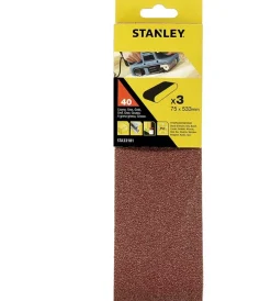 Accessori Per Levigatrici|3 natri abrasivi di ricambio per levigatrice a nastro 75 x 533 mm grana 40
