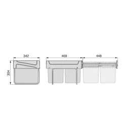 Raccolta Differenziata-Emuca 2 pattumiere per raccolta differenziata, 2x15 l
