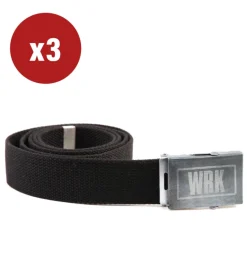 WRK Accessori Abbigliamento|Accessori Abbigliamento|3 pezzi cintura da lavoro "104" con fibbia in acciaio colore nero, tg unica