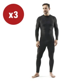 WRK Intimo Tecnico|Intimo Tecnico|3 pezzi maglia tecnica "302" nera con collo a lupetto, tg xxl -