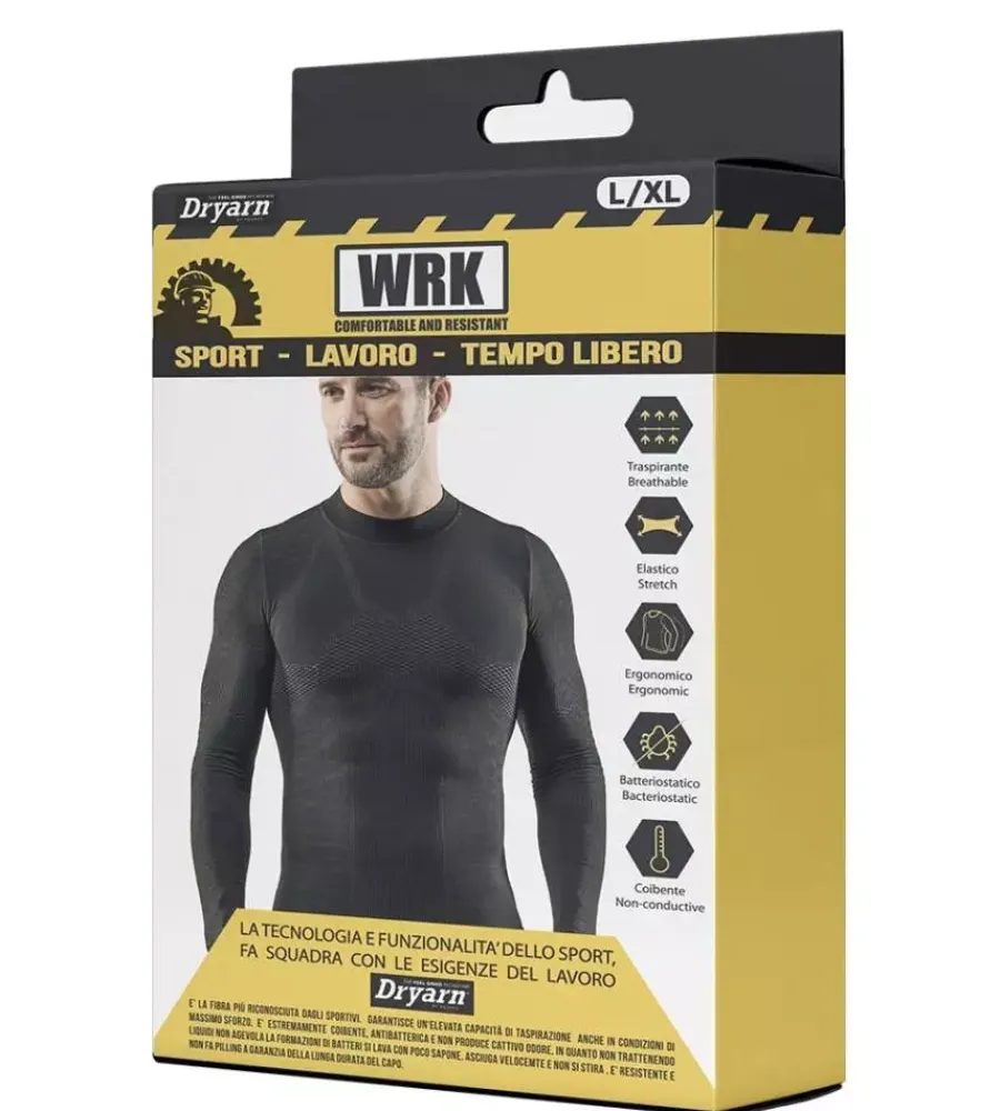Intimo Tecnico|Intimo Tecnico-WRK 3 pezzi maglia tecnica "302" nera con collo a lupetto, tg s/m -