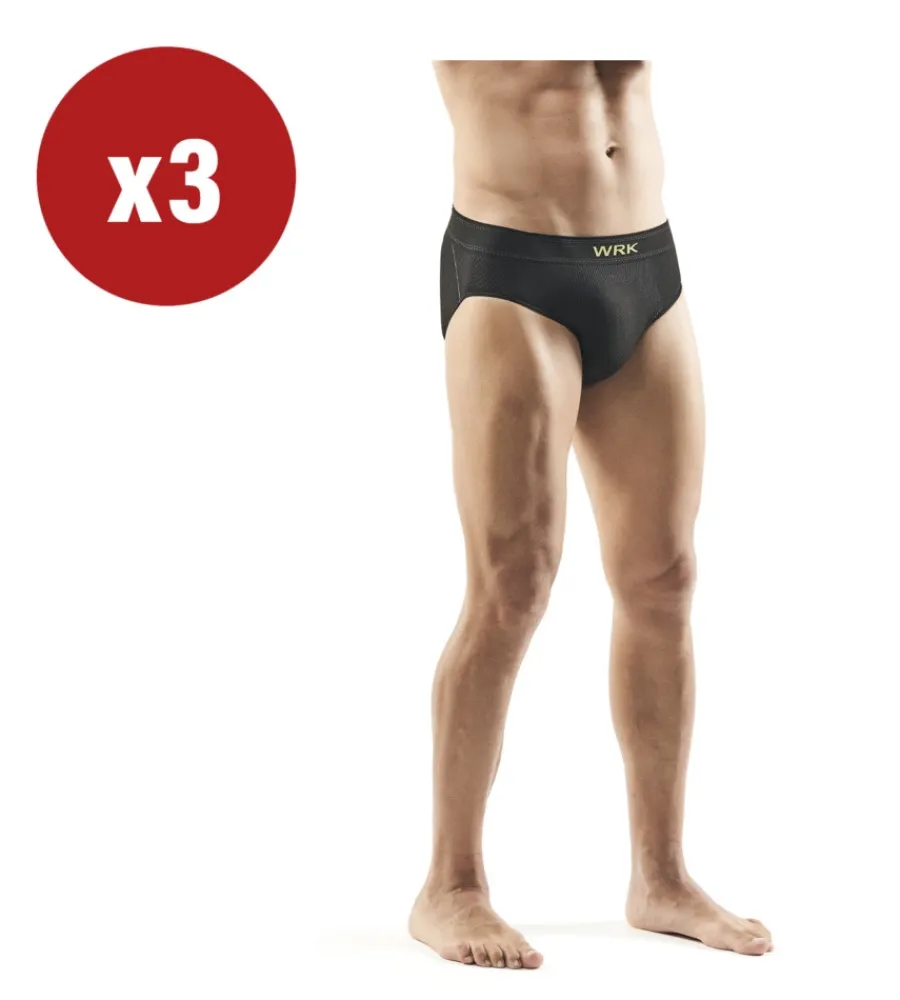 WRK Intimo Tecnico|Intimo Tecnico|3 pezzi slip uomo tecnico "201" in fibra dryarn colore nero, tg xxl -