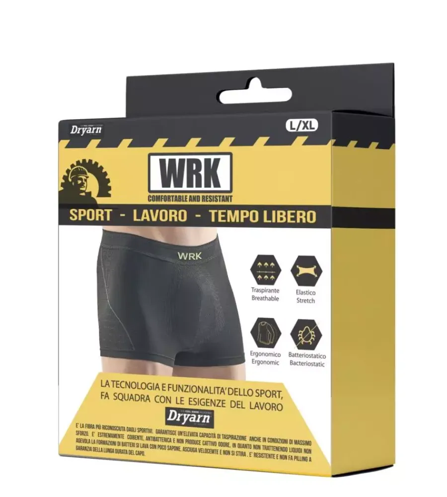 Intimo Tecnico|Intimo Tecnico-WRK 1 pezzo boxer uomo tecnico "202" in fibra dryarn colore nero, tg l/xl -
