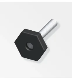 Ferramenta Per Mobili E Infissi-Alfer aluminium 1 piede di regolazione con vite m8 in pvc nero zincato.