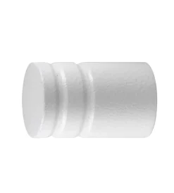 Tessile D'Arredo|2 pomoli a cilindro bianchi terminale per tubo tende diametro 13 mm