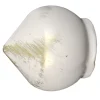 Tessile D'Arredo- 2 pomoli avorio oro a bulbo terminale per tubo diametro 20 mm