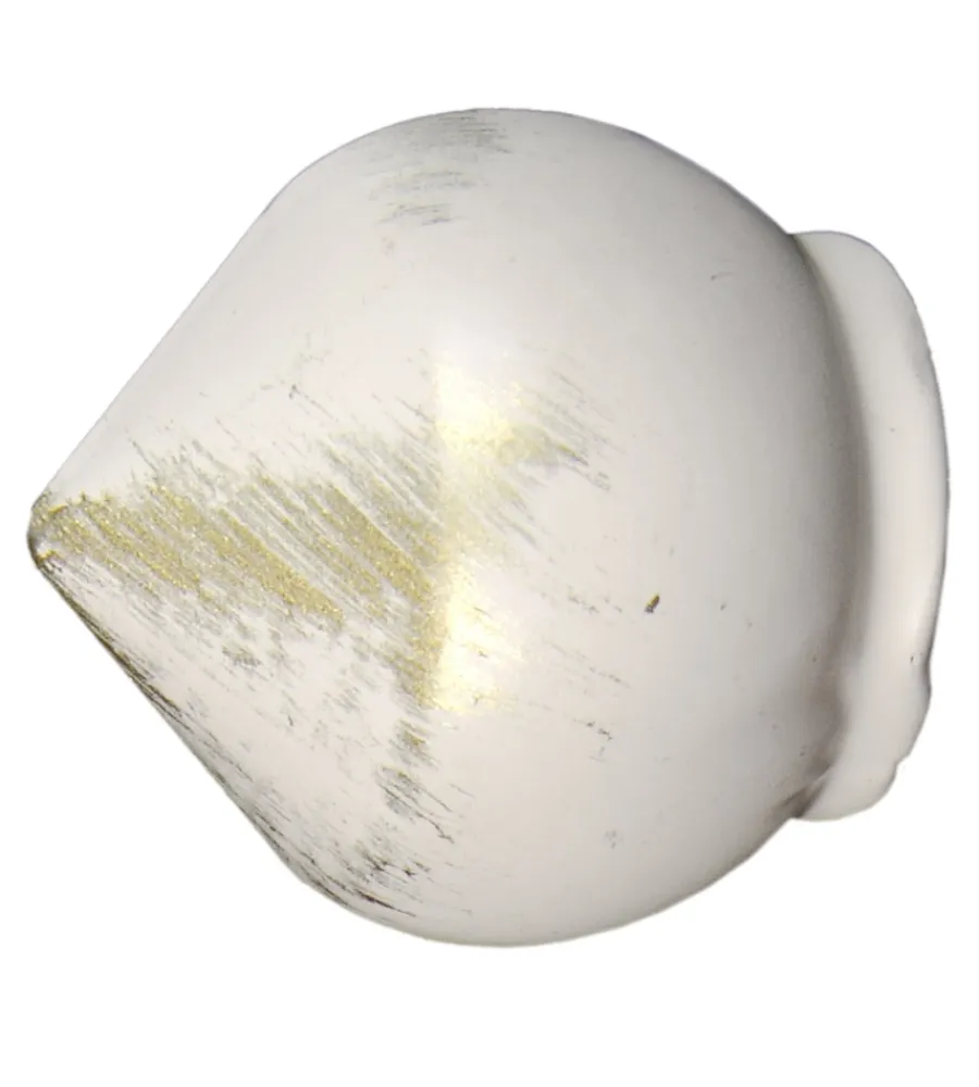 Tessile D'Arredo- 2 pomoli avorio oro a bulbo terminale per tubo diametro 20 mm