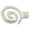 Tessile D'Arredo|2 pomoli avorio oro a spirale terminale per tubo tende diametro 20 mm