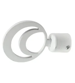 New 2 pomoli bianchi a cerchio terminali per tubo tende diametro 20 mm Tessile D'Arredo