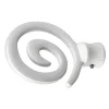 Tessile D'Arredo- 2 pomoli bianchi a spirale terminali per tubo tende diametro 20 mm