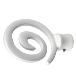 Tessile D'Arredo- 2 pomoli bianchi a spirale terminali per tubo tende diametro 20 mm