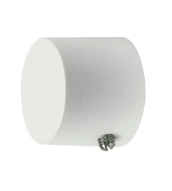 Tessile D'Arredo|2 pomoli bianchi a tappo terminali per tubo tende diametro 20 mm