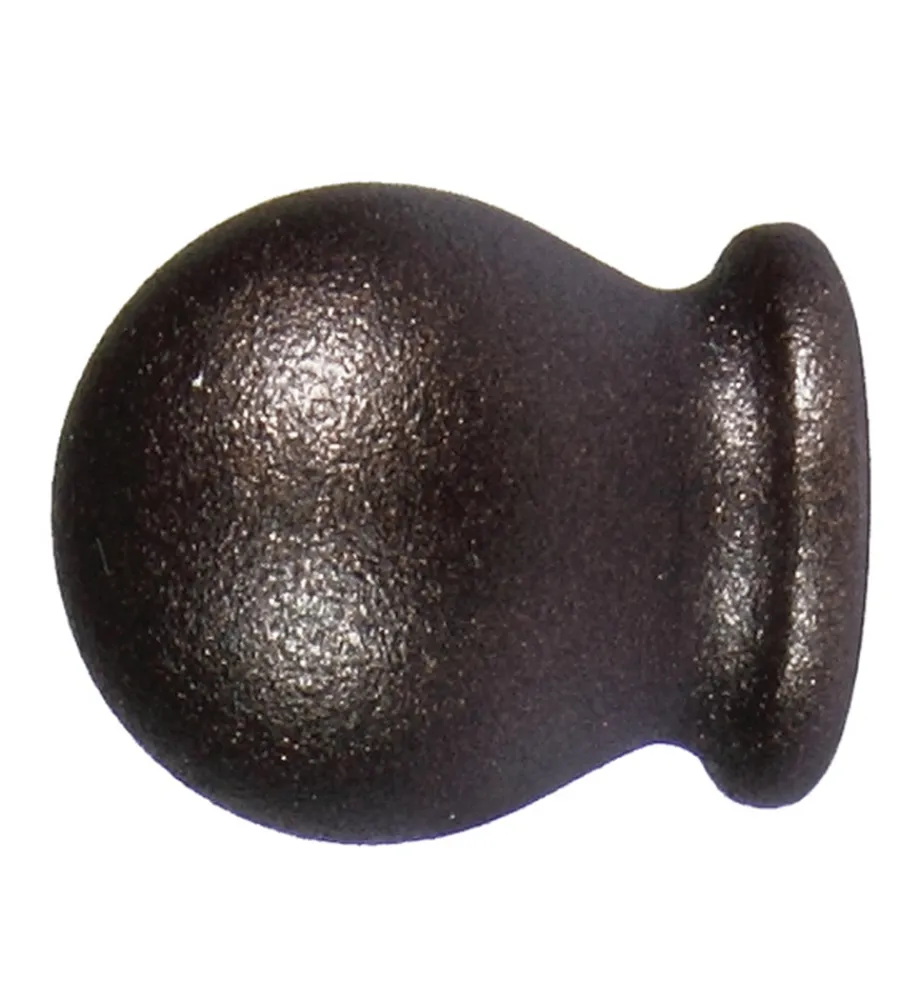 Tessile D'Arredo|2 pomoli boccia colore ruggine terminale per tubo tende diametro 13 mm