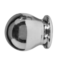 Tessile D'Arredo|2 pomoli boccia cromati terminale per tubo tende diametro 13 mm