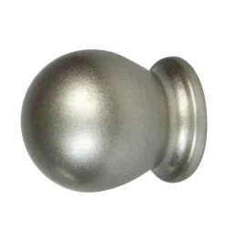 Tessile D'Arredo- 2 pomoli boccia nichel terminale per tubo tende diametro 13 mm