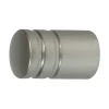 Tessile D'Arredo|2 pomoli cilindro nichel terminale per tubo tende diametro 13 mm