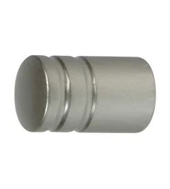 Tessile D'Arredo|2 pomoli cilindro nichel terminale per tubo tende diametro 13 mm
