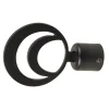 Tessile D'Arredo- 2 pomoli neri a cerchio terminale per tubo tende diametro 20 mm