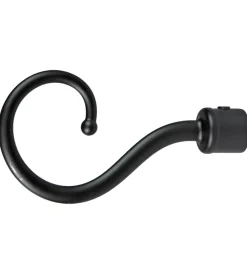 Sale 2 pomoli neri a ricciolo terminale per tubo tende diametro 20 mm Tessile D'Arredo