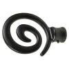 Tessile D'Arredo|2 pomoli neri a spirale terminale per tubo tende diametro 20 mm