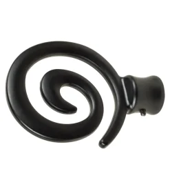 Tessile D'Arredo|2 pomoli neri a spirale terminale per tubo tende diametro 20 mm