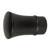 Tessile D'Arredo- 2 pomoli nero a tromba terminale per tubo tende diametro 20 mm