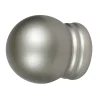 Tessile D'Arredo|2 pomoli nichel a boccia terminale per tubo tende diametro 20 mm