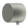 Tessile D'Arredo|2 pomoli nichel a tappo terminale per tubo tende diametro 20 mm