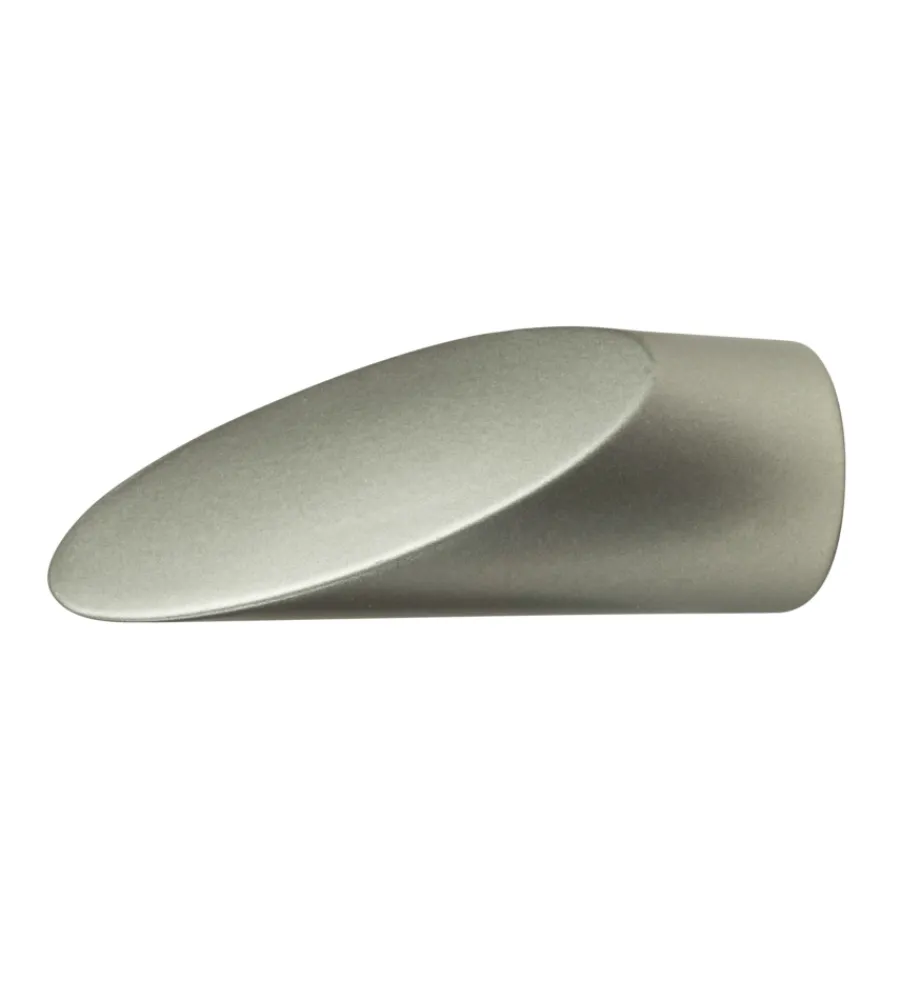 Tessile D'Arredo- 2 pomoli nichel tronchettoterminale per tubo tende diametro 20 mm