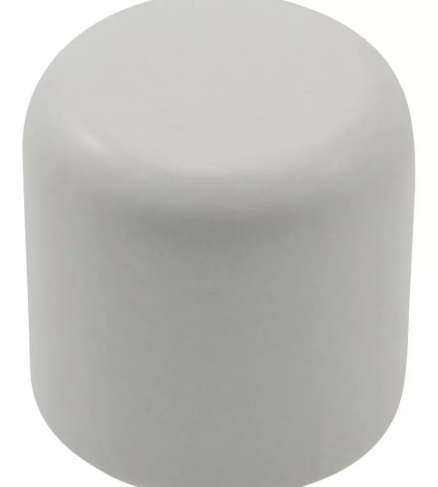 Tessile D'Arredo- 2 pomoli tappo per bastone ø23mm - colore bianco.