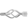 Tessile D'Arredo|1 pomolo ciorciola bianco terminale per tubo diametro 20 mm