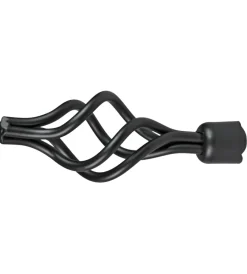 Tessile D'Arredo|1 pomolo ciorciola nero terminale per tubo diametro 20 mm