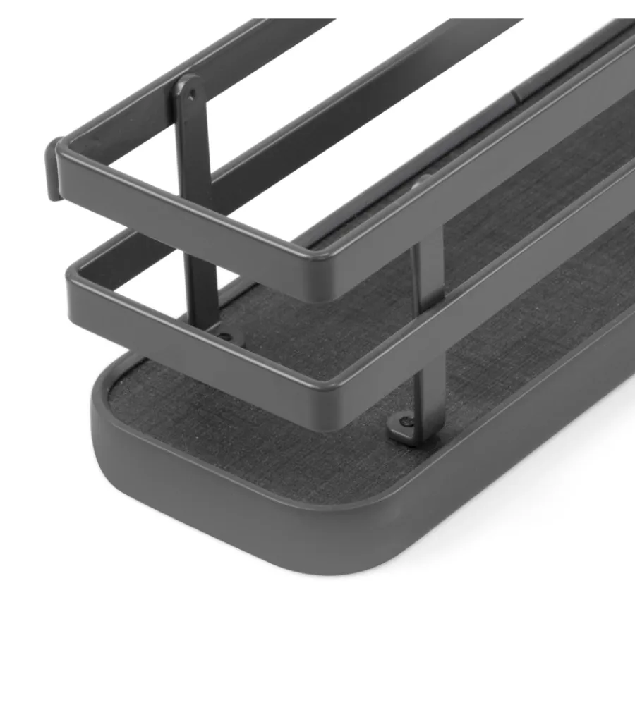 Emuca Accessori Cucina|3 portaspezie in acciaio antracite, 35x54,6x9,8 cm