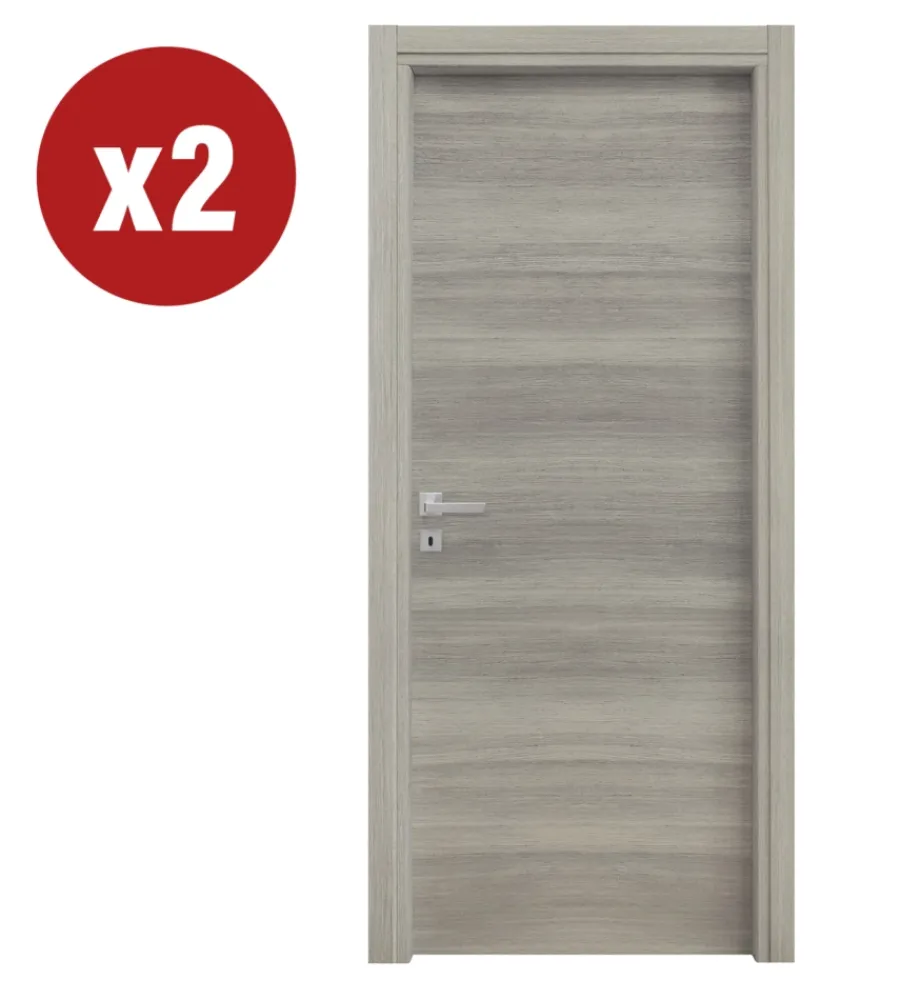 Sale 2 porte battenti da interno reversibili in rovere grigio, 80x210 cm Porte, Scale E Pavimenti