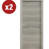 Porte, Scale E Pavimenti|2 porte battenti da interno reversibili in rovere grigio, 80x200 cm