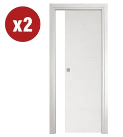 2 porte scorrevoli da interno frassino bianco, 80x210 cm Porte, Scale E Pavimenti