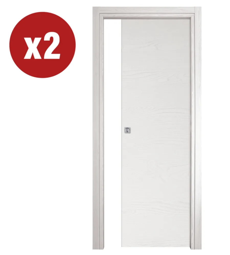 2 porte scorrevoli da interno frassino bianco, 80x210 cm Porte, Scale E Pavimenti