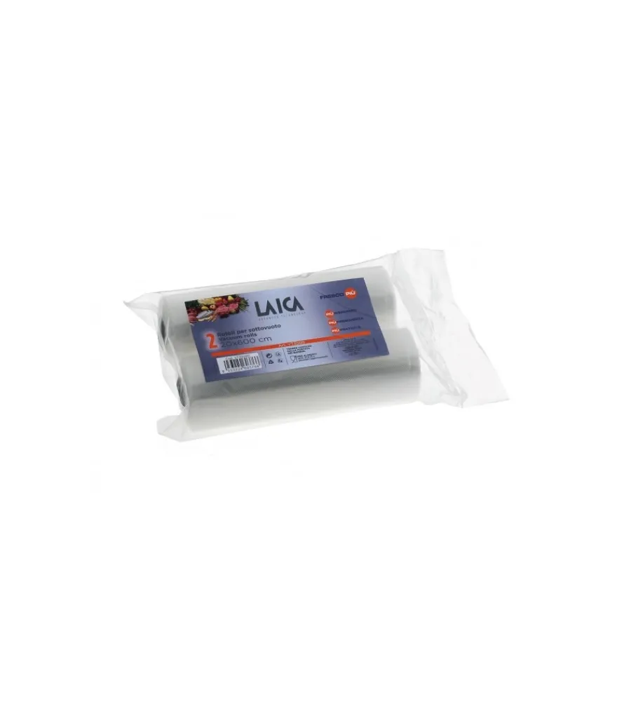 Clearance 2 rotoli per macchine sottovuoto laica, 20x600 cm Conservazione Alimenti