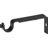 Tessile D'Arredo- 2 supporti 11-15 cm neri piattina per tubo tenda diametro 20 mm