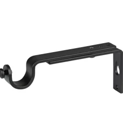 Tessile D'Arredo- 2 supporti 11-15 cm neri piattina per tubo tenda diametro 20 mm