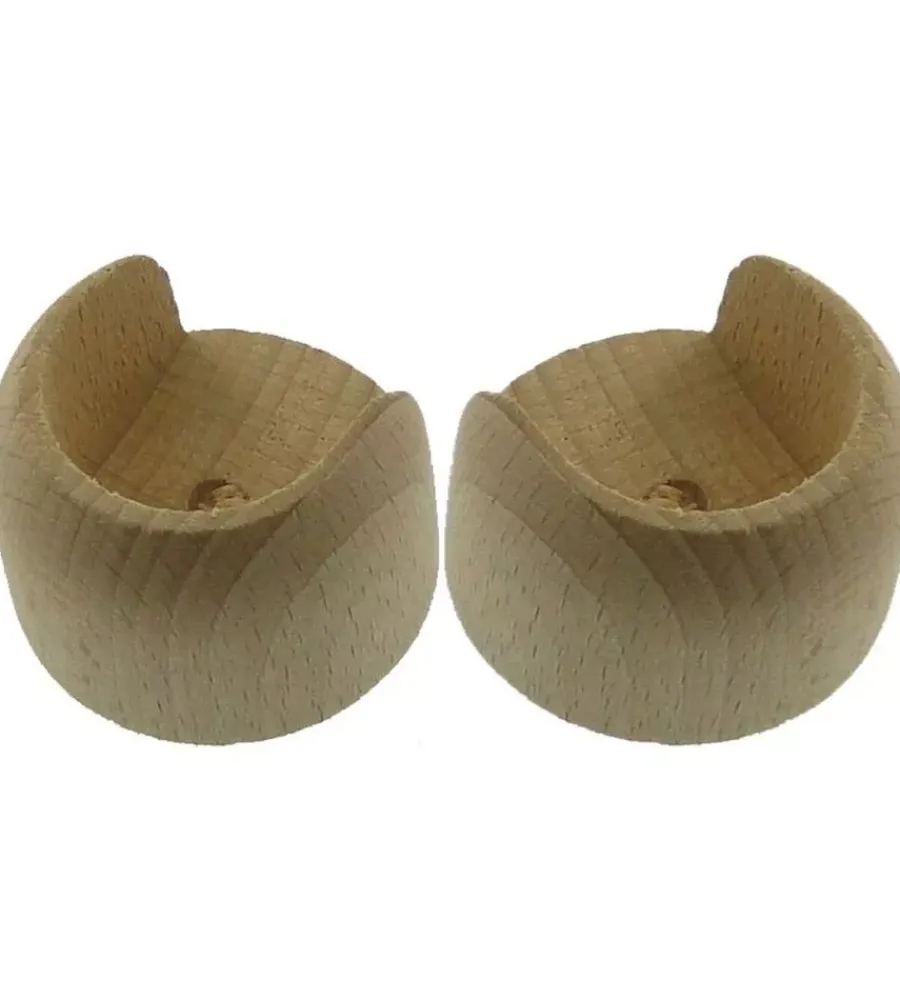Tessile D'Arredo- 2 supporti parete/parete per bastone ø28mm sbiancato.
